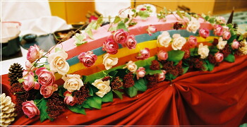 メインテーブル装花 画像:メインテーブル装花